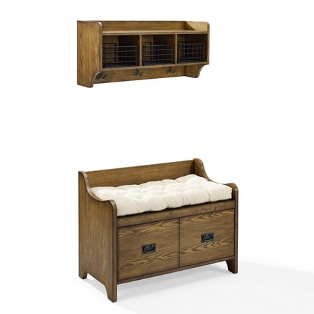 Fremont 2 Pc Entryway Kit Bench, Shelf In Coffee