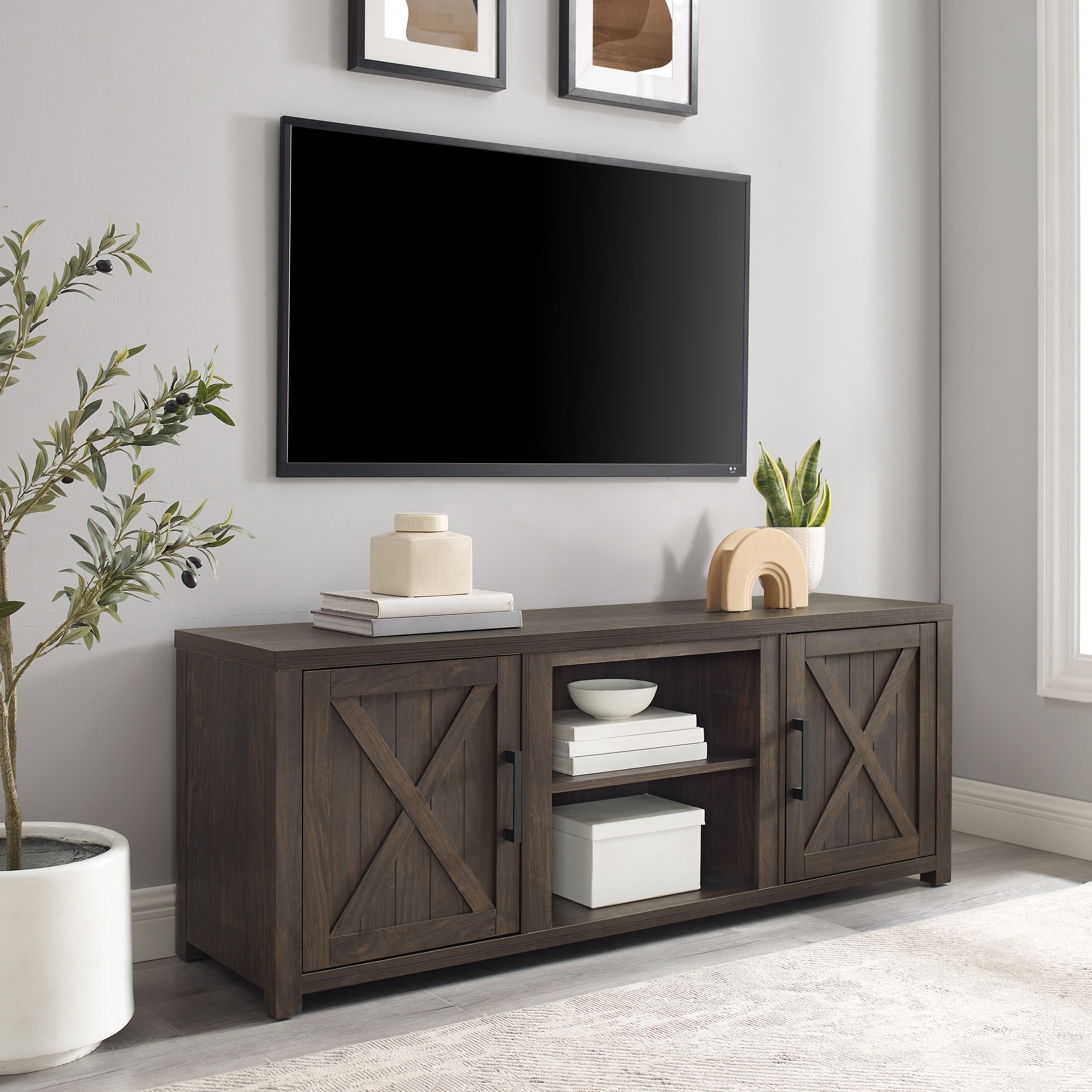 Gordon 58" Dark Walnut Rustic TV Stand