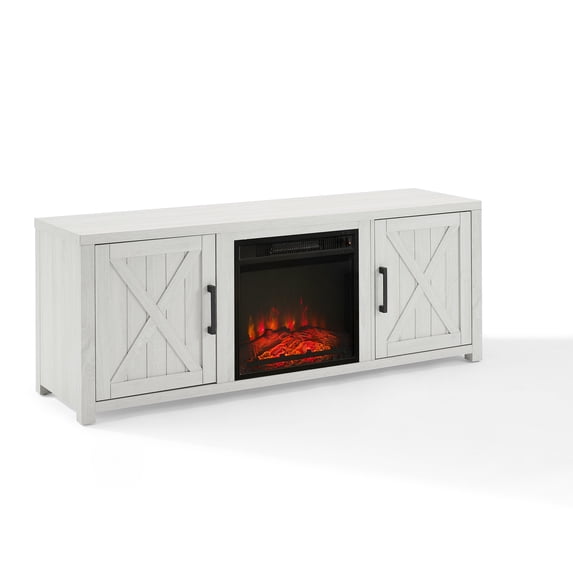 Crosley Furniture Gordon Wood TV stand for TVs up to 58" w/ Fireplace in White