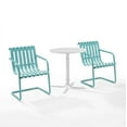 thumbnail image 1 of Crosley Furniture Gracie 3 Piece Outdoor Metal Bistro Set in Pastel Blue Satin, 1 of 2