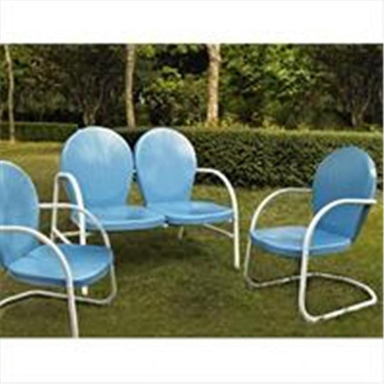 Crosley Furniture Griffith 3 Piece Metal Outdoor Conversation Seating ...