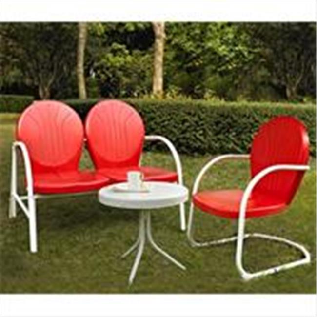 Crosley Furniture Griffith 3 Piece Metal Outdoor Conversation Seating ...