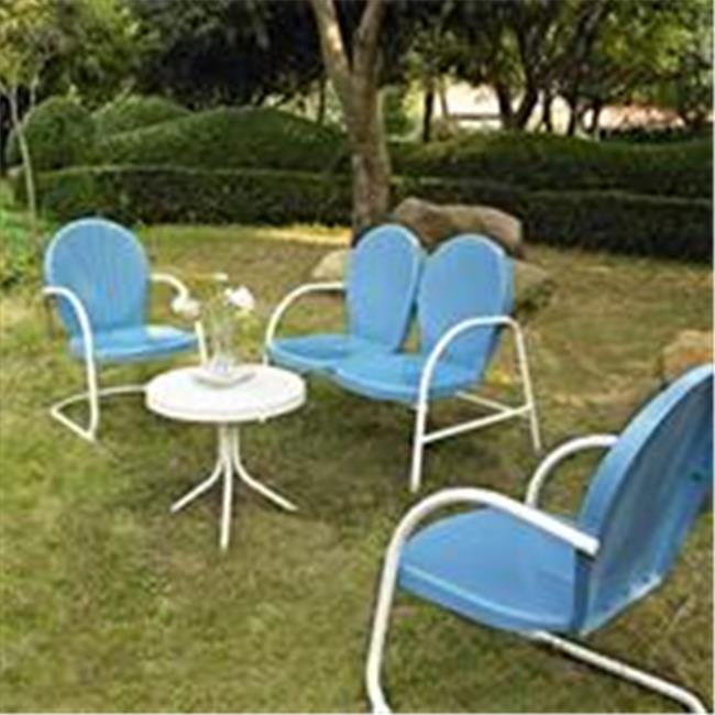 Crosley Furniture Griffith 4 Piece Metal Outdoor Conversation Seating ...