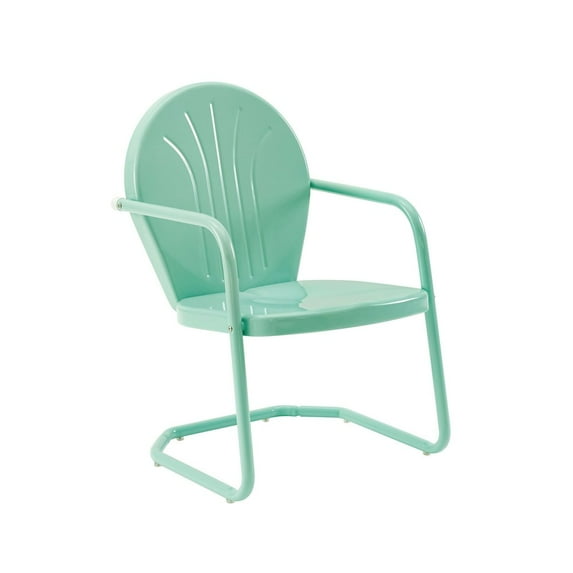 Crosley Furniture Griffith Metal Outdoor Patio Chair in Aqua