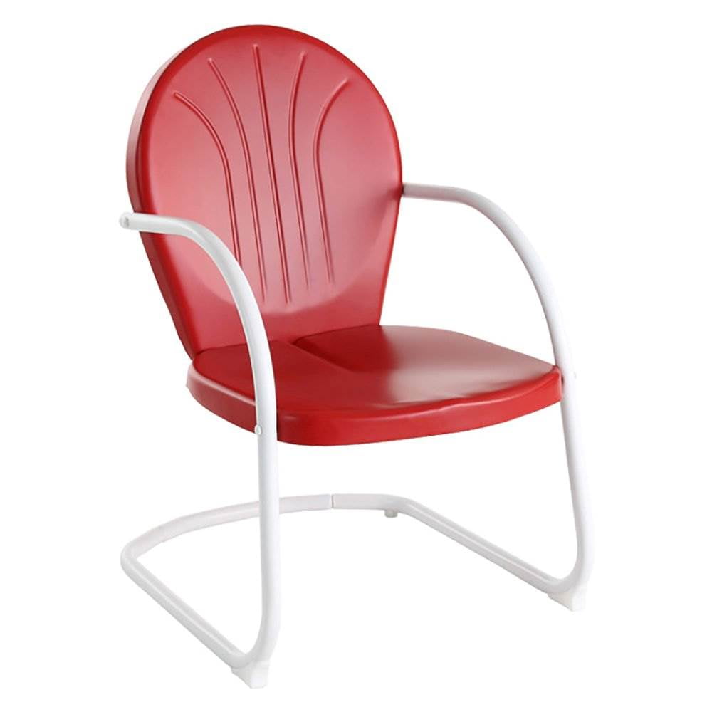 Griffith Bright Red Gloss Metal Outdoor Lounge Chair