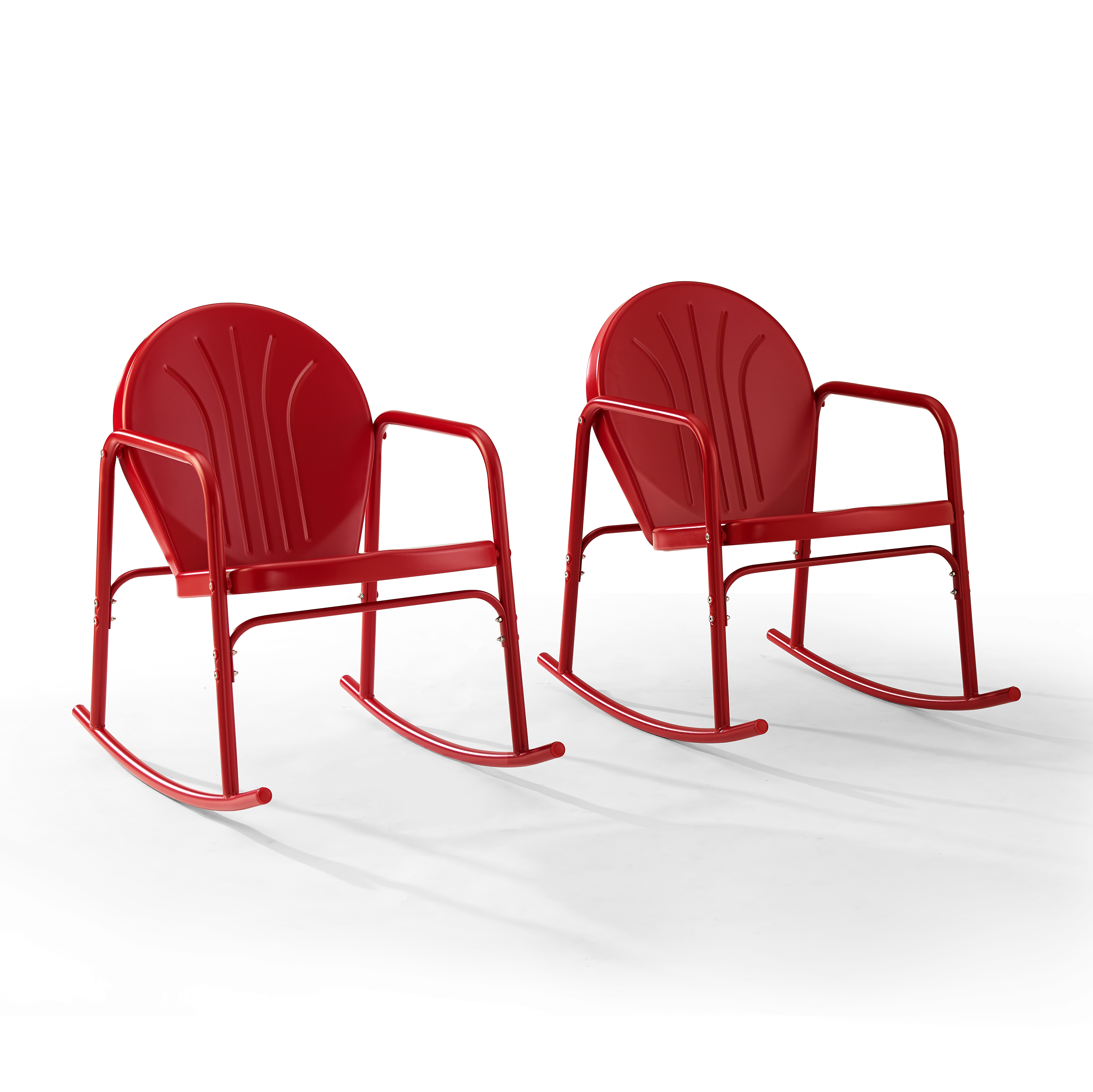 Crosley Furniture Griffith Metal Rocking Chair in Bright Red Gloss (Set of 2) - image 1 of 13