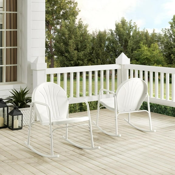 Crosley Furniture Griffith 2Pc Retro Outdoor Rocking Chair Set