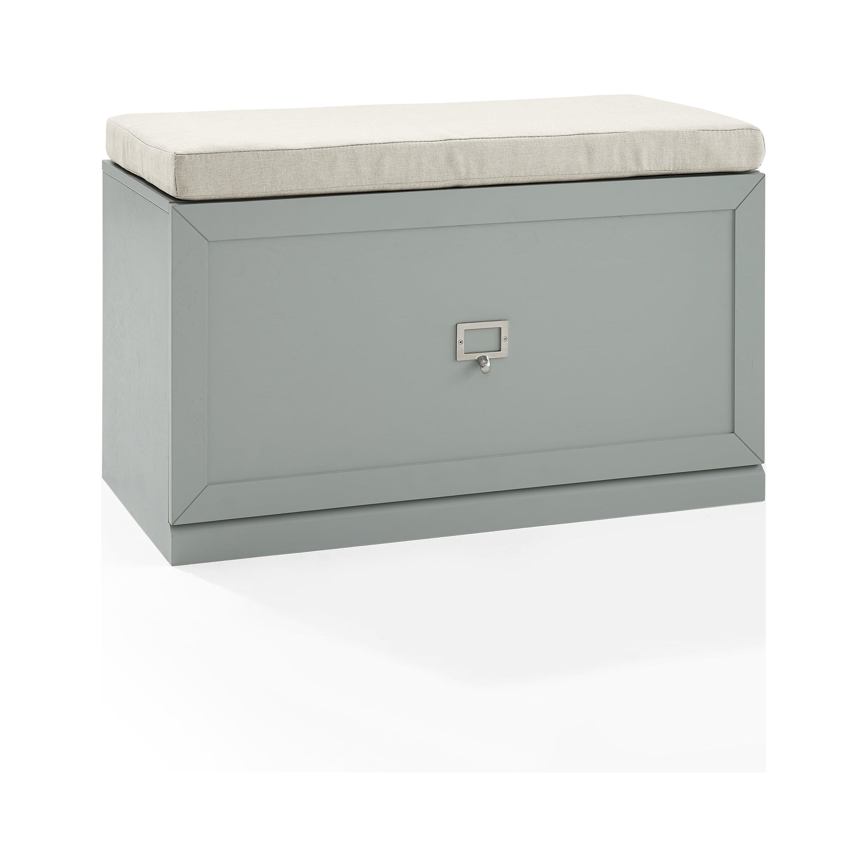 Harper Modern Gray Linen Blend Storage Bench with Cushion