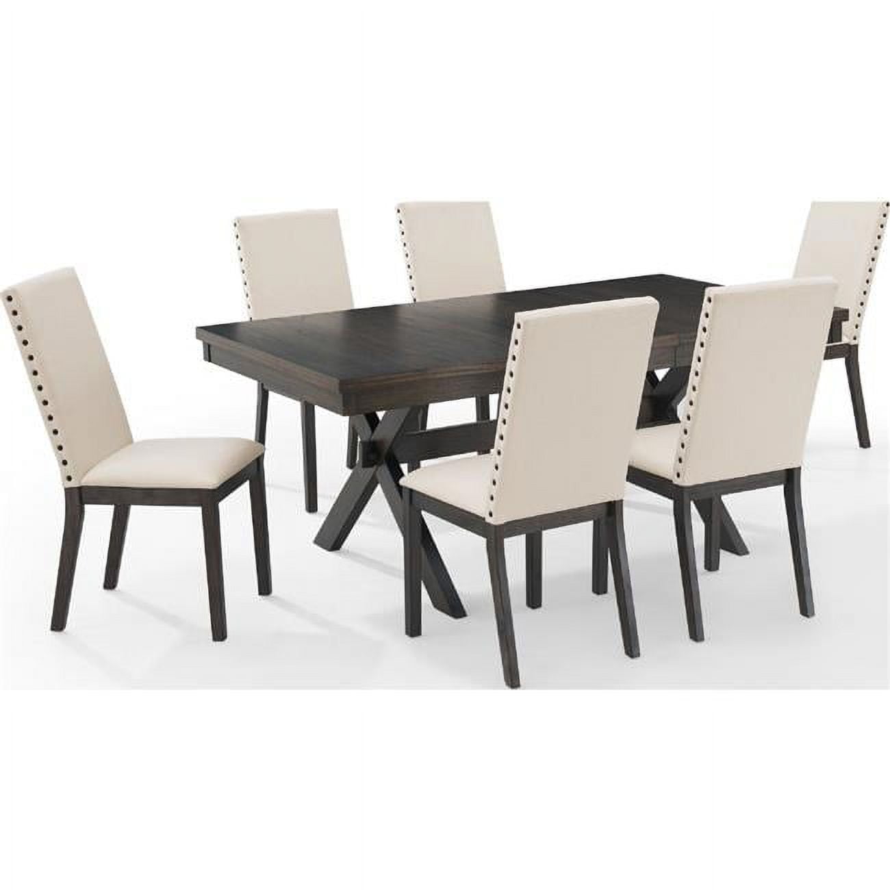 Crosley Furniture Hayden 7 piece Adjustable Wood Dining Set in