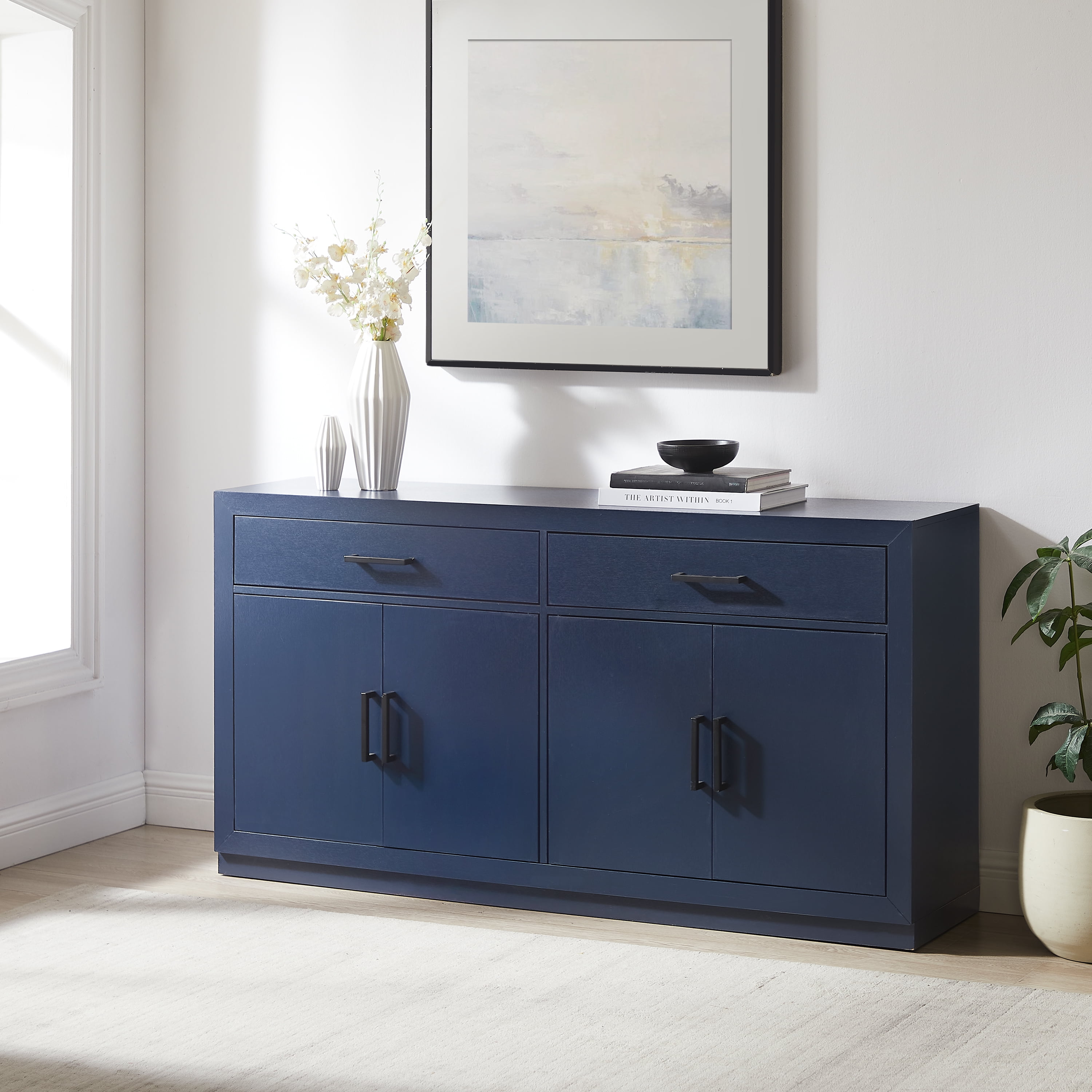 Isla Navy MDF Modern Sideboard Buffet Cabinet with Storage