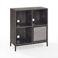 thumbnail image 1 of Crosley Furniture Jacobsen Wood Record Storage Bookcase with Speaker in Black, 1 of 10