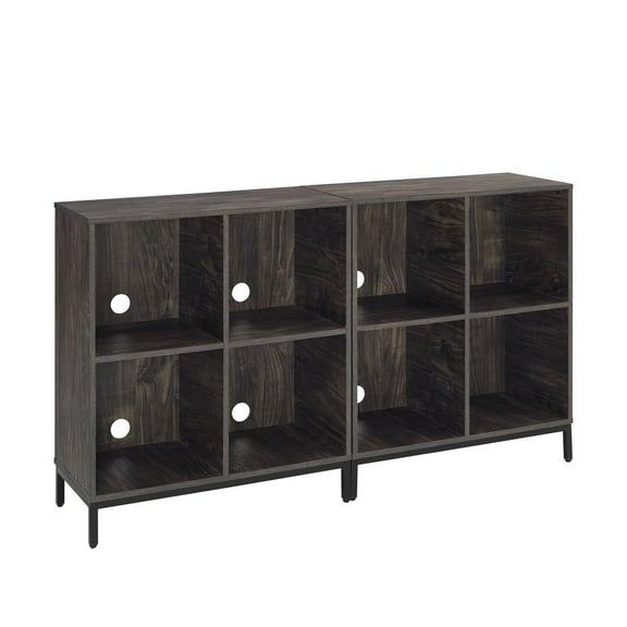 Crosley Furniture Jacobsen Wood Storage Cube Bookcase in Brown Ash (Set of 2)