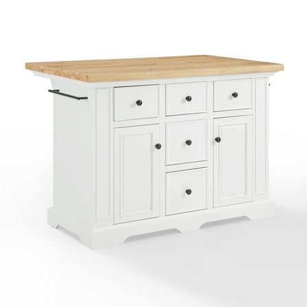 Crosley Furniture Julia Wood Top Kitchen Island White/Natural