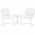 thumbnail image 1 of Brighton 3Pc Outdoor Metal Armchair Set White - Side Table & 2 Chairs, 1 of 5