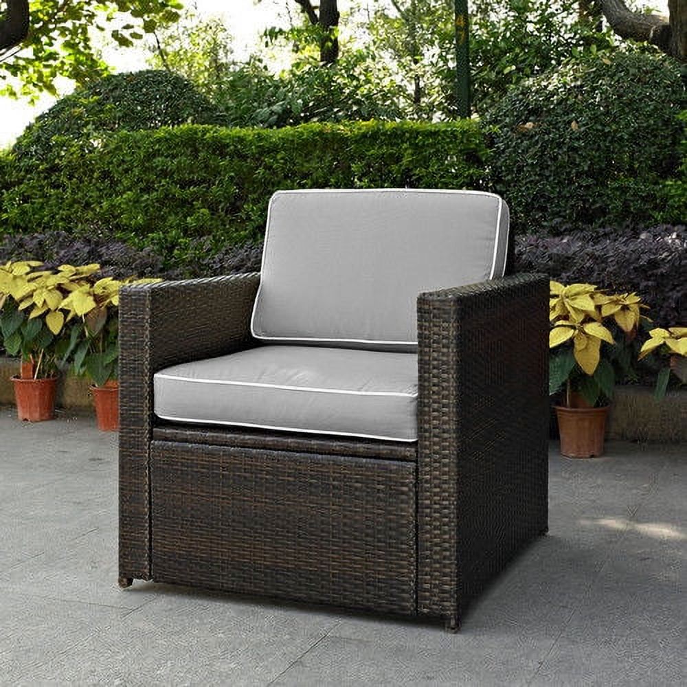 Crosley Furniture KO70088BR-GY Palm Harbor Resin Wicker Outdoor Arm Chair (Brown/Grey) - image 1 of 2
