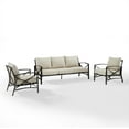 thumbnail image 1 of Crosley Furniture Kaplan Oil Rubbed Bronze 3 Piece Outdoor Sofa Set with Oatmeal Cushions, 1 of 11