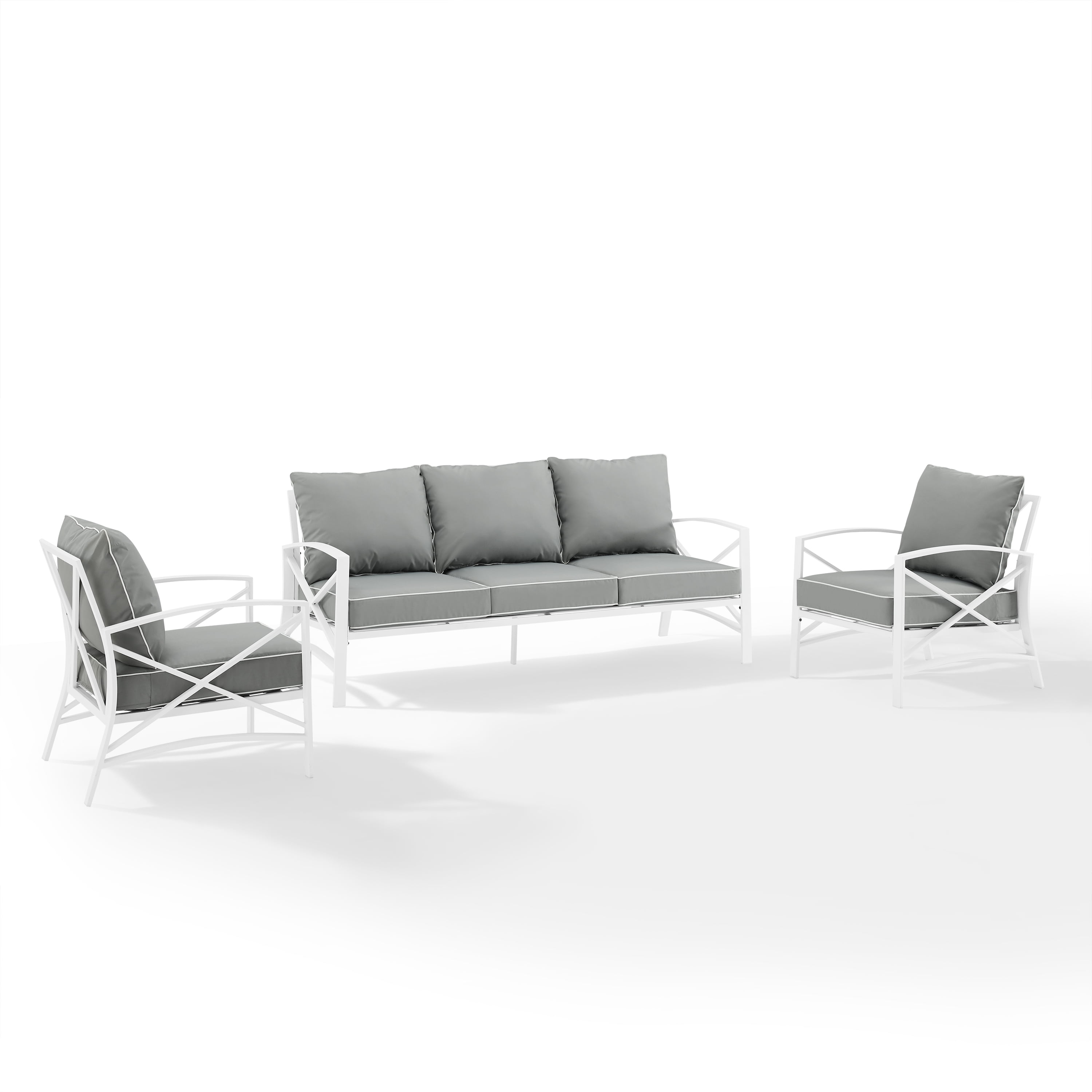 Crosley Furniture Kaplan 3-Piece Outdoor Sofa Patio Furniture Set ...