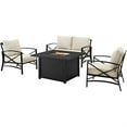 thumbnail image 1 of Crosley Furniture Kaplan 4 Piece Metal Outdoor Conversation Set in Oatmeal, 1 of 2