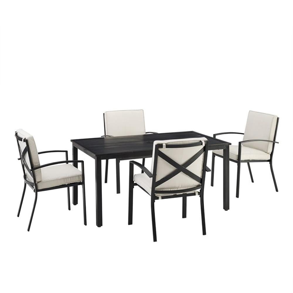 Crosley Furniture Kaplan 5-Piece Fabric & Metal Outdoor Dining Set in ...