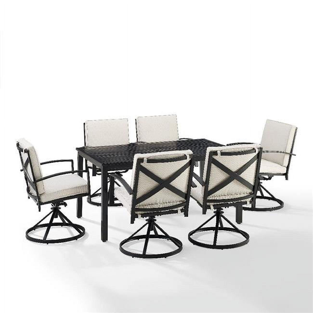 Crosley Furniture Kaplan 7Pc Outdoor Dining Set in Oil Rubbed Bronze/Oatmeal - image 1 of 10