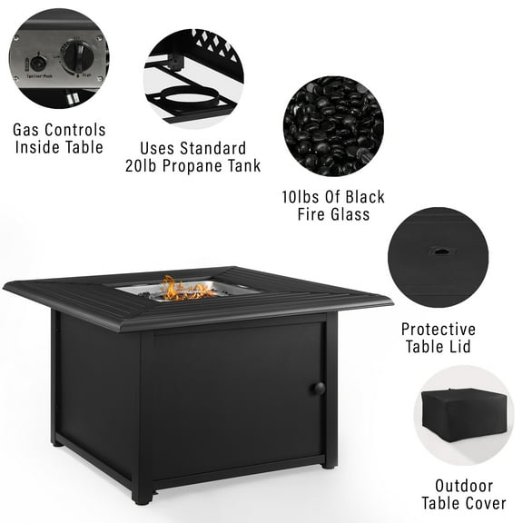 Crosley Furniture Kaplan Metal Patio Coffee Table in Oil Rubbed Bronze