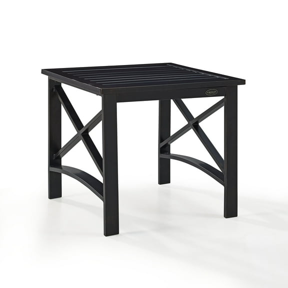 Crosley Furniture Kaplan Weather Resistant Metal Outdoor Side Table for Patio, Deck, Porch