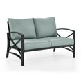 thumbnail image 1 of Crosley Furniture Kaplan Metal Patio Loveseat in Oil Bronze and Mist Green, 1 of 9