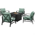 thumbnail image 1 of Crosley Furniture Kaplan Oil Rubbed Bronze/Mist 5 Piece Outdoor Conversation Set with Fire Table, 1 of 2
