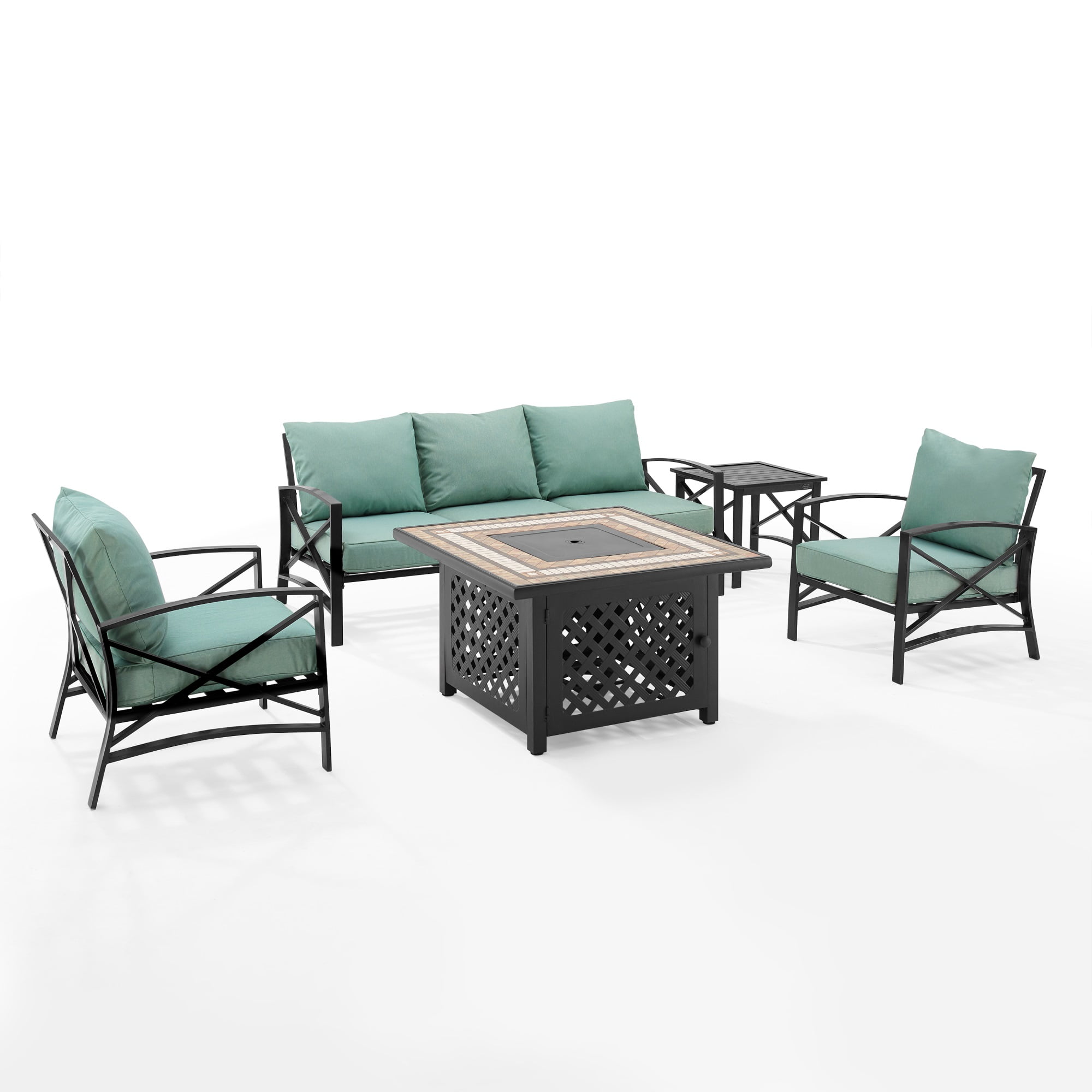 Crosley Furniture Kaplan Oil Rubbed Bronze/Mist 5 Piece Outdoor Sofa