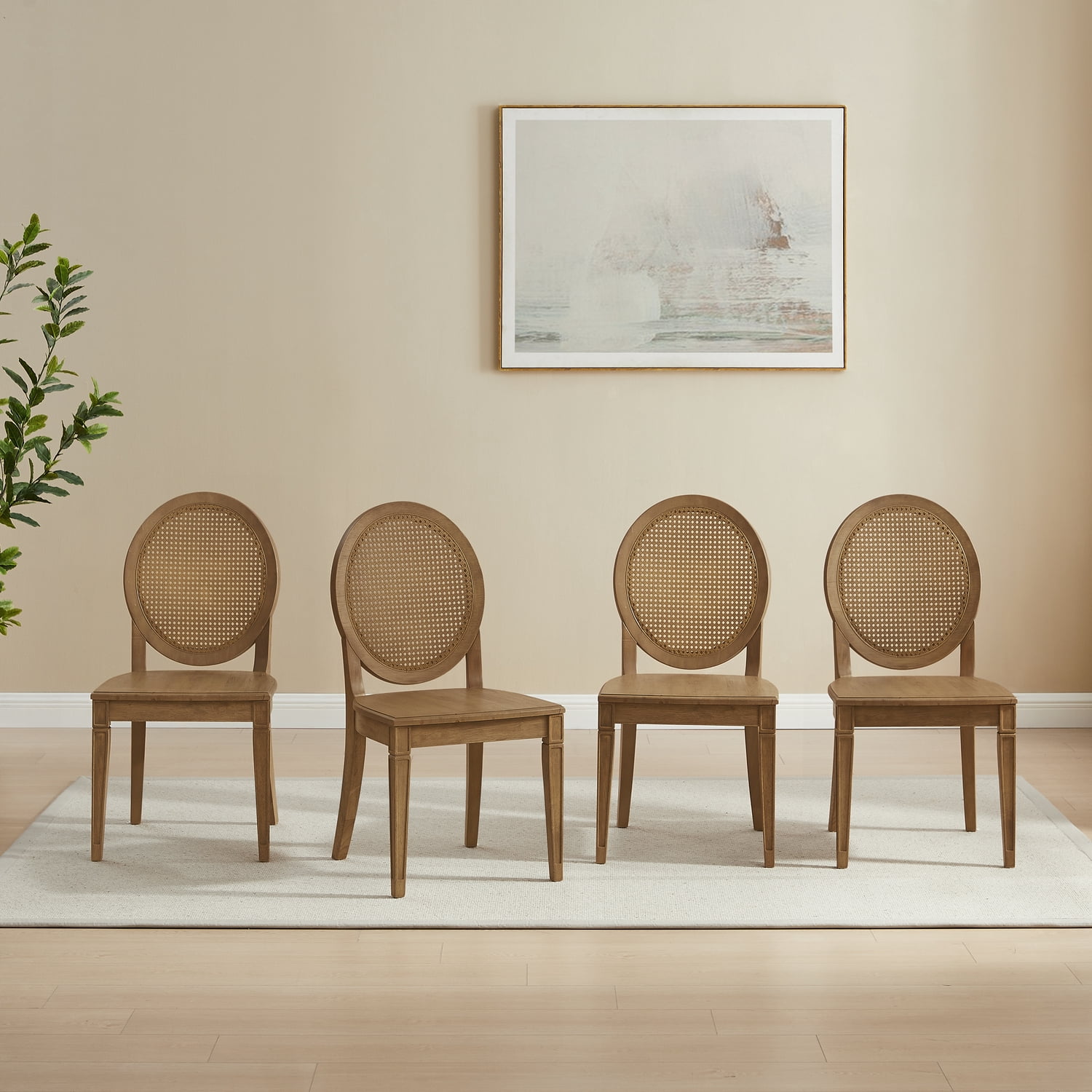 Crosley Furniture Katia 4-Piece Cane-Back Dining Chair Set in