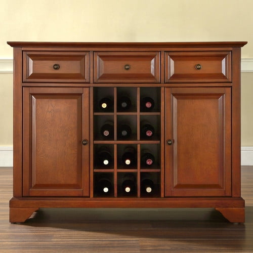 Crosley Furniture LaFayette Buffet Server and Sideboard Cabinet with Wine Storage