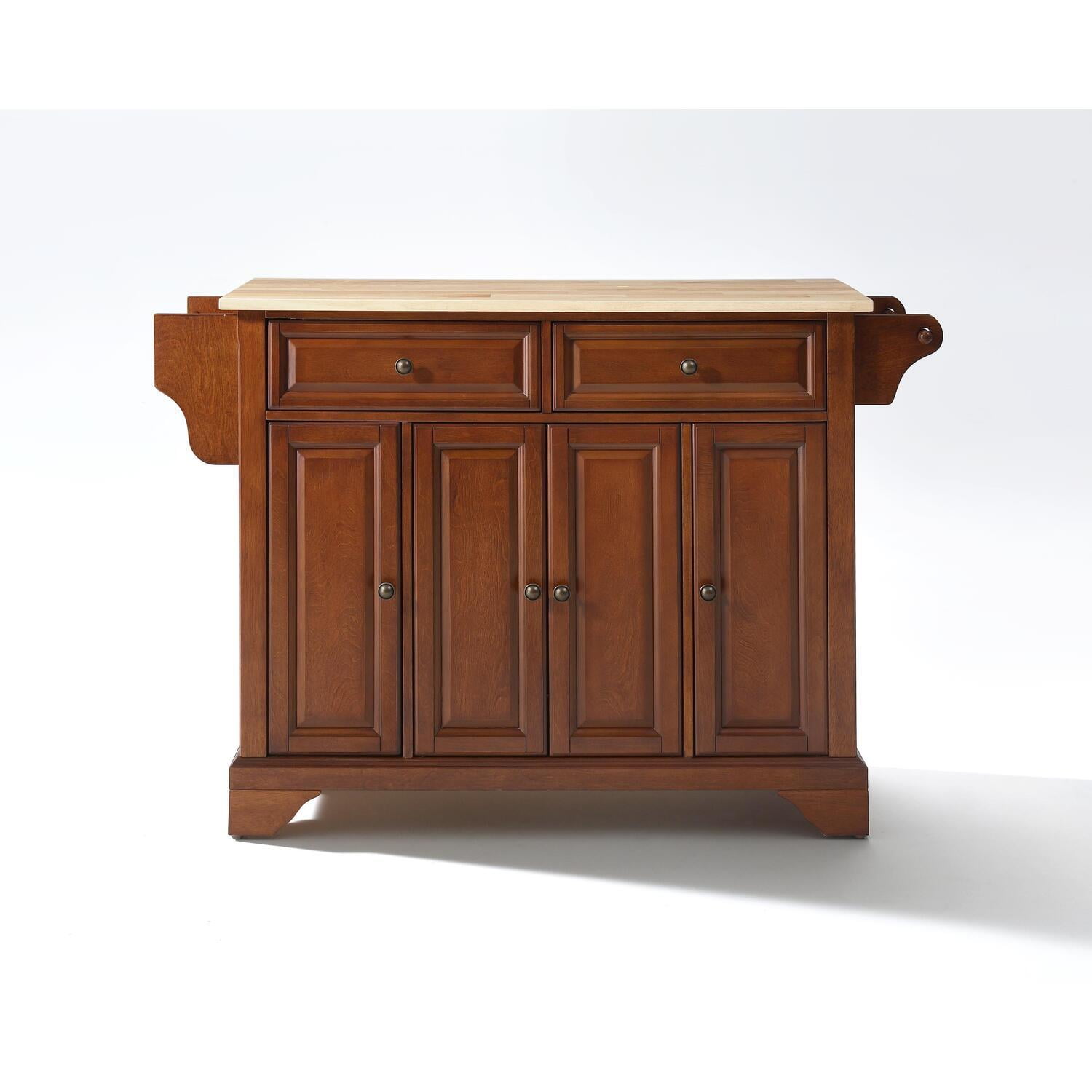 Lafayette Cherry and Natural Wood Kitchen Island Cart