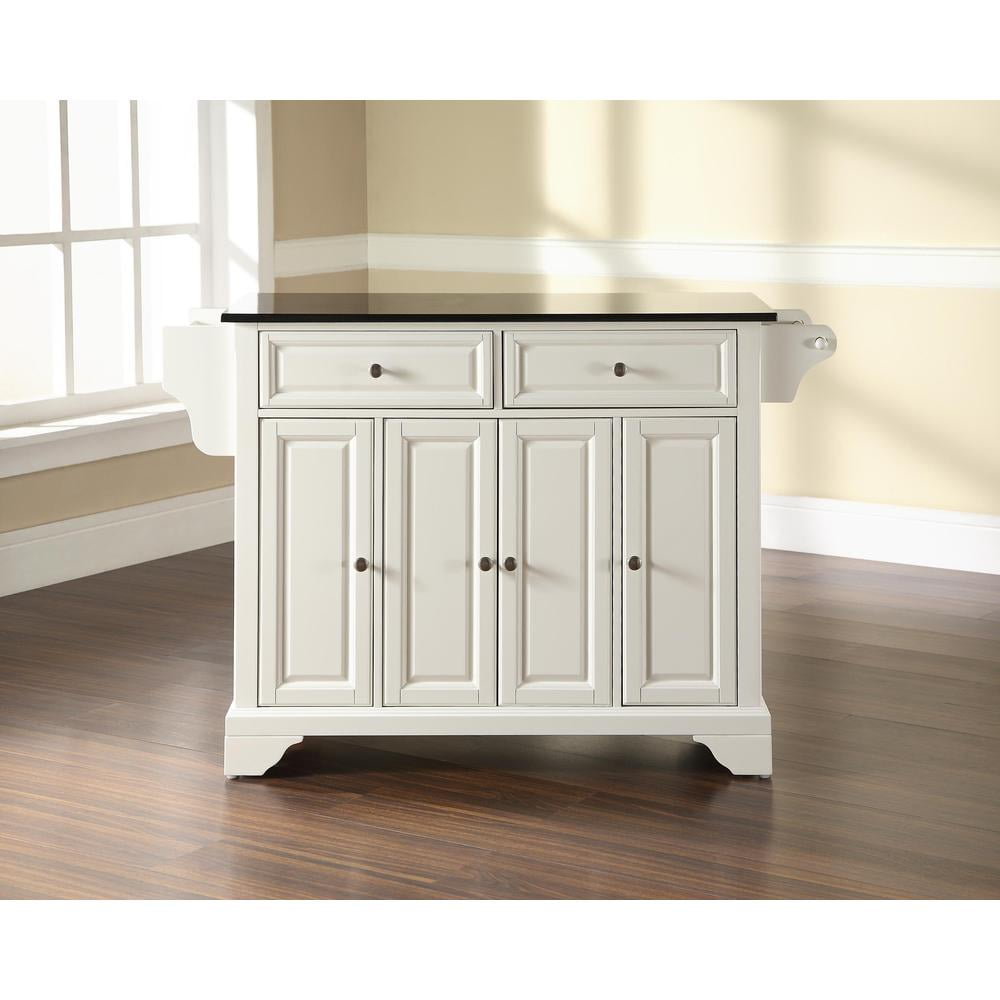 LaFayette White Granite Top Kitchen Island with Storage