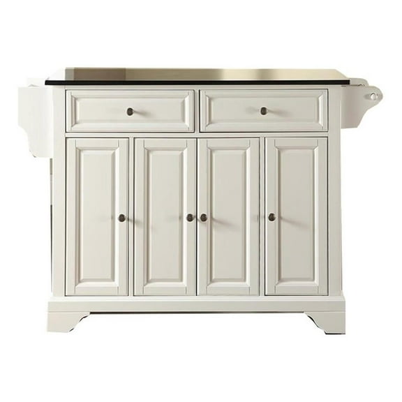 Crosley Furniture LaFayette Wood Kitchen Island in White & Black