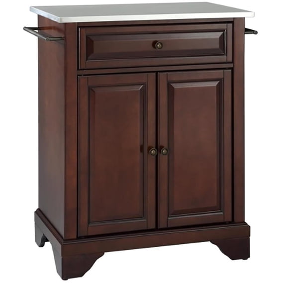 Crosley Furniture LaFayette Wood Portable Kitchen Island in Mahogany