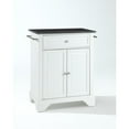 thumbnail image 1 of LAFAYETTE SOLID BLACK GRANITE TOP PORTABLE KITCHEN ISLAND IN WHITE FINISH, 1 of 5