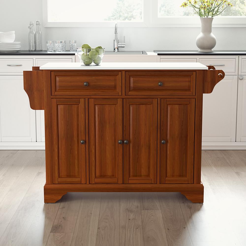 Lafayette Cherry Wood Granite Top Full-Size Kitchen Island