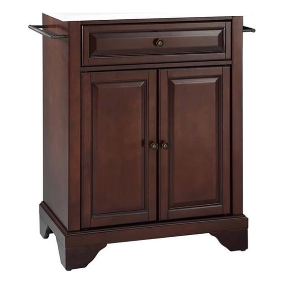 Crosley Furniture Lafayette Wood Granite Top Portable Kitchen Island in Mahogany