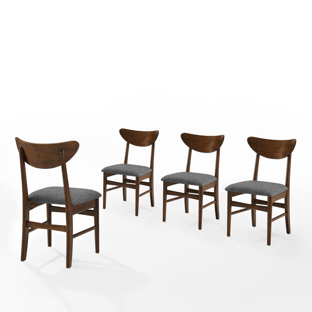 Landon Mahogany Upholstered Mid-Century Modern Side Chair Set