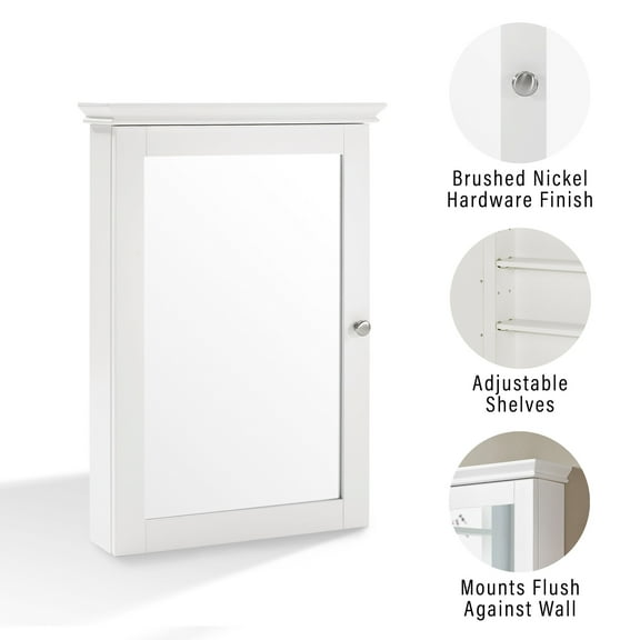 LYDIA MIRRORED WALL CABINET IN WHITE