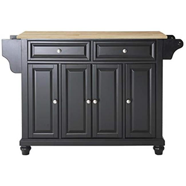Gray and Natural Wood Top Kitchen Cart with Storage