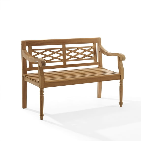 Crosley Furniture Olivier 2-Person Teak Wood Indoor Outdoor Bench for Outside Patio, Garden, Porch