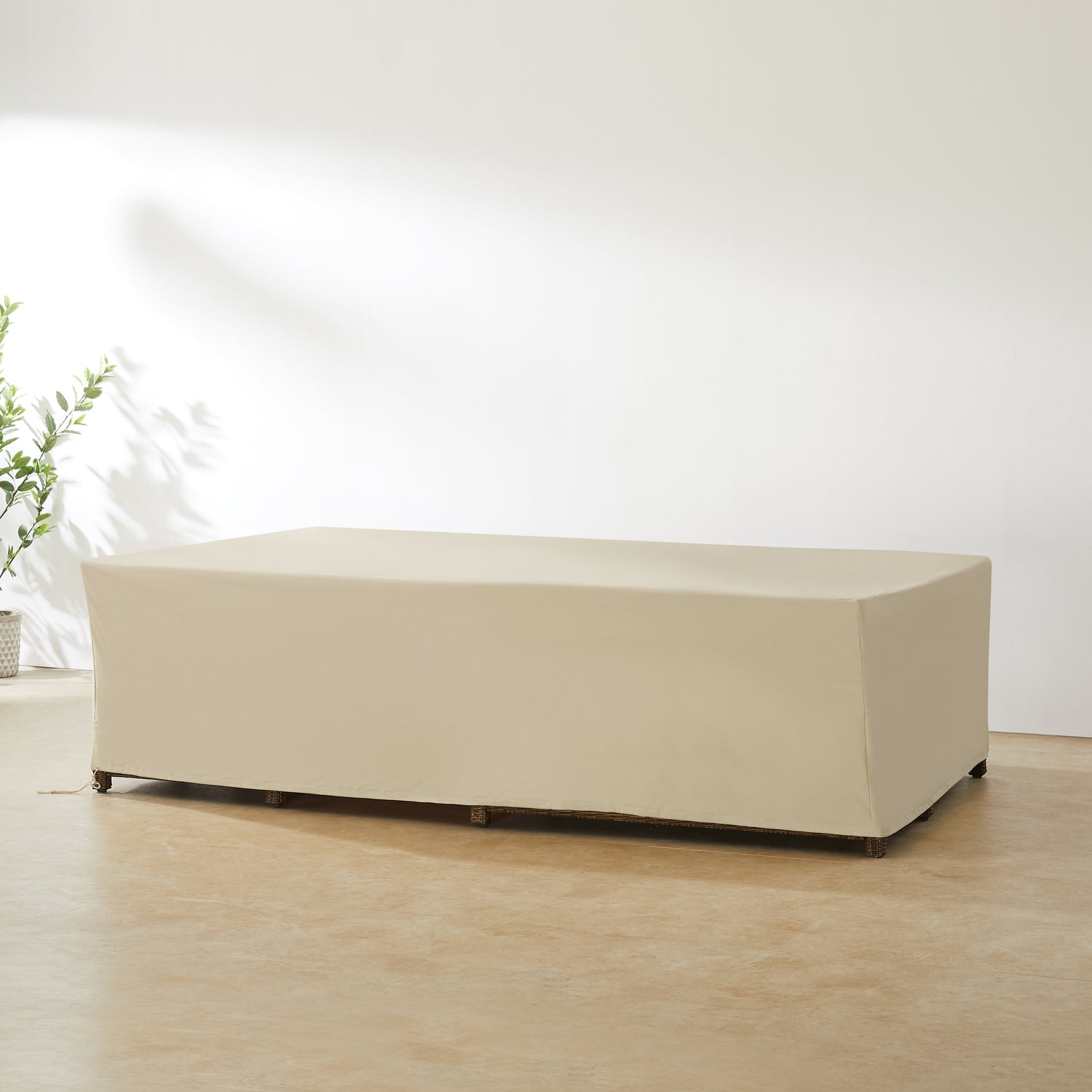 Tan Heavy-Duty Vinyl Outdoor Furniture Cover, 111" x 74"