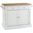 thumbnail image 1 of Crosley Furniture Oxford Wood Butcher Block Top Kitchen Island in White, 1 of 5