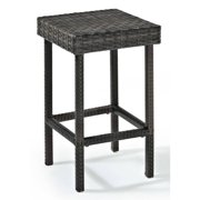Crosley Furniture Palm Harbor 29" Wicker / Rattan Bar Stool in Gray (Set of 2)