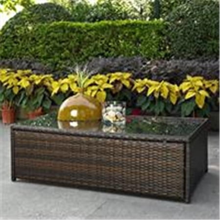 Crosley Furniture Palm Harbor Outdoor Wicker Glass Top Table
