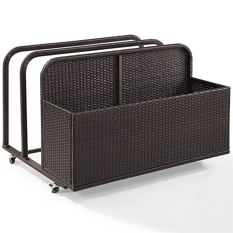 Crosley Furniture Palm Harbor Wicker Outdoor Storage Pool Caddy for Toys, Floats, Patio Furniture Cushions Sansujyuku sansujyuku.com