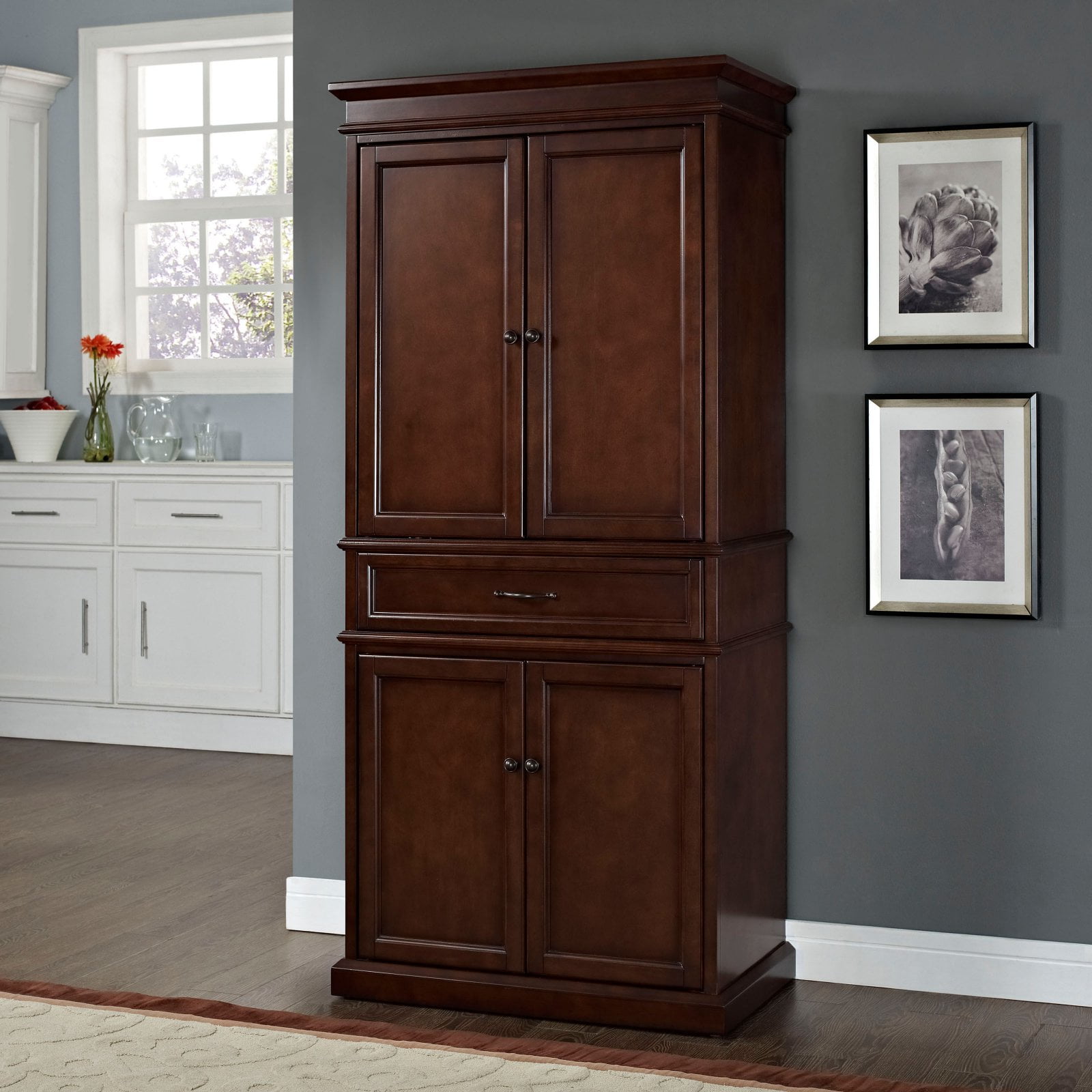 Crosley parsons store pantry in mahogany