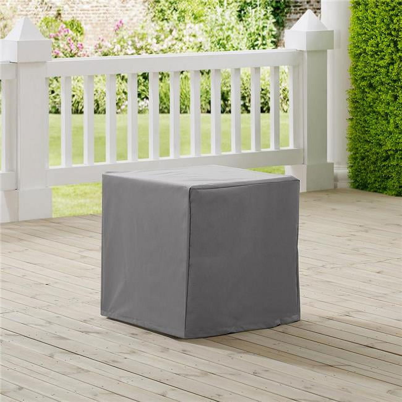 Crosley Furniture Patio Polyester Fabric End Table Cover in Gray