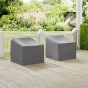 Crosley Furniture Patio Vinyl Chair Cover in Gray (Set of 2)